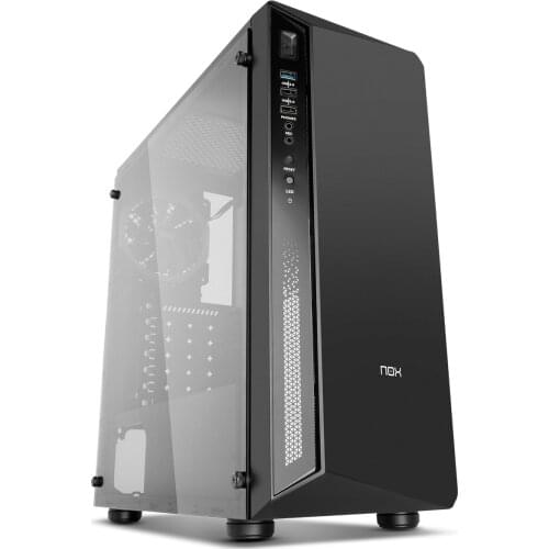 NOX Semitorre ATX Infinity Atom-side tempered glass, pre-installed 12cm ring RGB fan, LED, dust proof filter