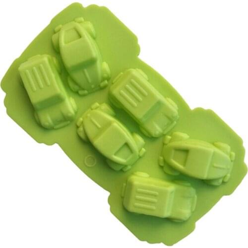 3D Mold 6 Holes Cars Shape Silicone Mold Cookware Dining Bar Non-Stick Cake Decorating Fondant Soap Mould Making Cake Tools