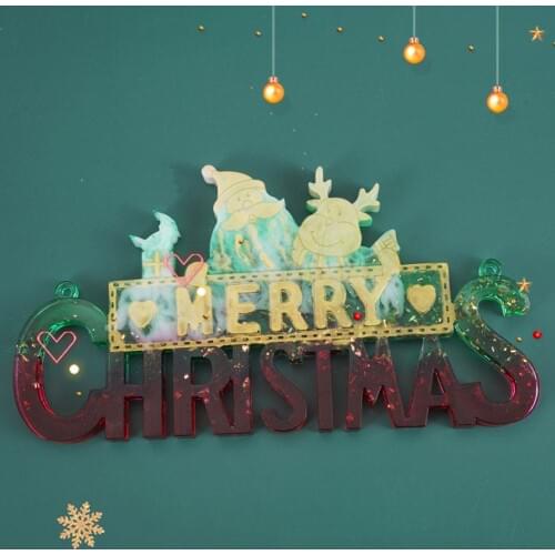 Merry Christmas Letter Silicone Mold DIY Crystal Epoxy Mould Xmas Decor Epoxy Resin Decorative Craft Creative Xmas decoration