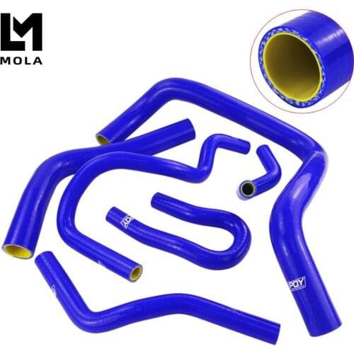 Blue & yellow 6PCS Silicone Radiator Hose kit For HONDA CIVIC DOHC Type R DC2 EK4/9 B16A/B B18C With Logo LX1304C
