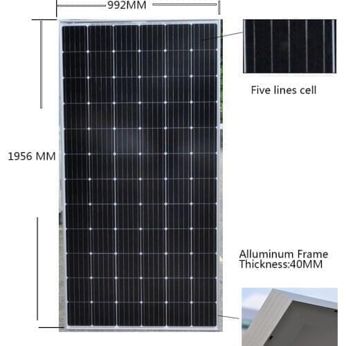 Solar Panel 300w Monocrystalline 36v Solar Battery Charger Solar Home System 3000W 3KW 6000W 6KW 9000W 9KW Villa Roof House