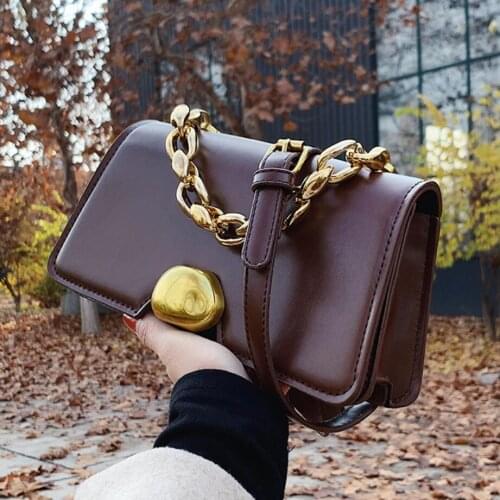 Square Chain Tote bag 2020 Fashion New High quality PU Leather Womens Designer Handbag Vintage Shoulder Messenger Bag Purses