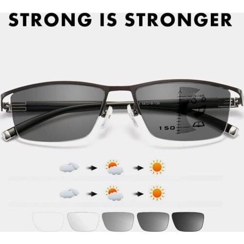 Smart Progressive Sun Photochromic Multifocal Reading Glasses near and far Multifunction glasses Bifocal Eyewear 1.0-3