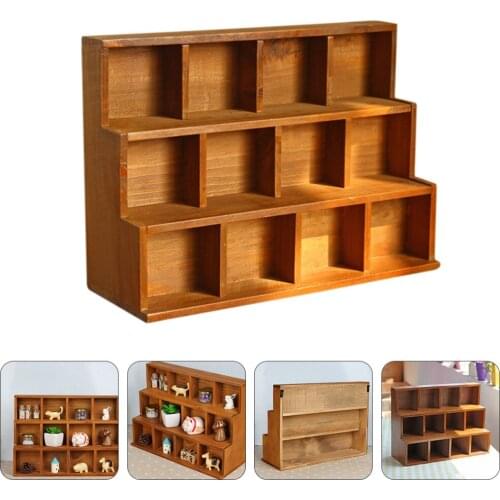 Creative Vintage Desktop Organizer Wooden Case Wall Hanging Wooden Storage Rack