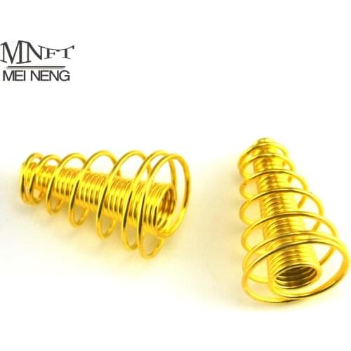 MNFT 20Pcs Golden Anti Hanging Bottom Spiral Explosion String Hooks Jig Accessories Carp fishing Telescopic Spring Supplies