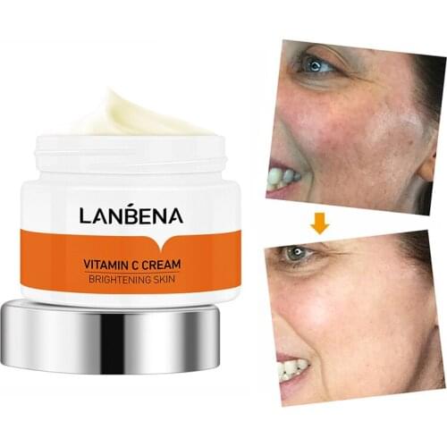 Vitamin C Face Cream 50g Whitening Moisturizing Brighten Improve Fine Lines Dull Skin Hyaluronic Acid Serum Anti-aging Skin Care