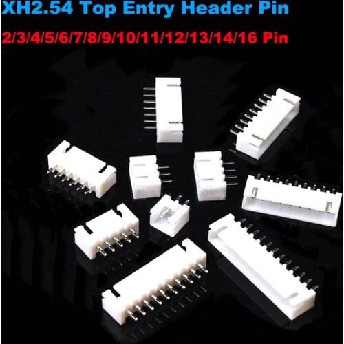 XH2.54 Connectors Straight Needle Top Entry Header Pin 2.54MM Pitch Connector Wire Adaptor 2 To 16 Pin