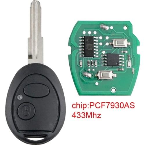 Auto Car Key Replacement 433Mhz 2 Buttons Car Remote Key Fob with PCF7930AS Chip Fit for Land Rover Discovery 2 TD4 TD5 Vehicle