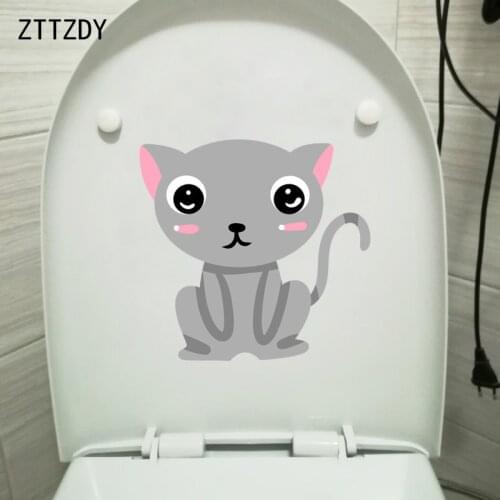 ZTTZDY 23.1*22.2CM Pet Cat Toilet Sticker Wall Decal Art BedRoom Home Decoration T3-0226