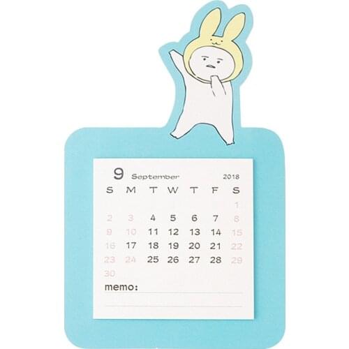 1pc Magnet creative tearable sticky note 2018.9-2019.12 schedule desk calendar weekly planner memo school office stationery