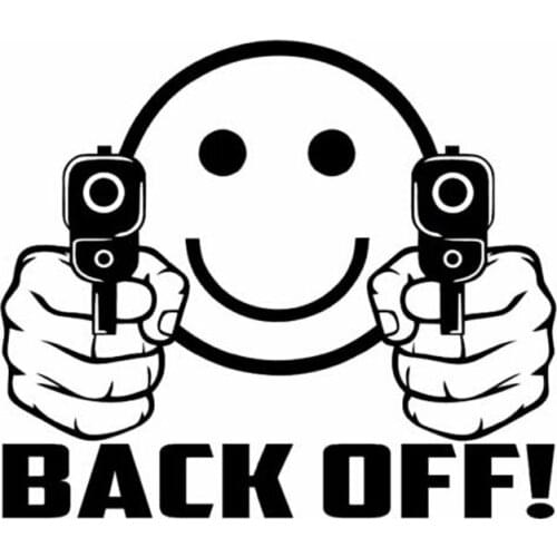 14CM*12CM BACK OFF Double Window Car Styling Face Car Stickers Vinyl C5-0330