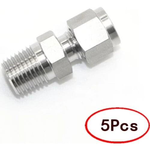 5Pcs High Quality G 1/8" 3/8" NPT 1/4" 1/2" Stainless Steel 304 Ferrule Tube Fitting Connector 6 8 10mm Pipe Bite Type Fitting