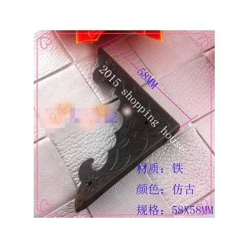 58MM side wooden bat antique decorative gift horn iron angle Corner bracket