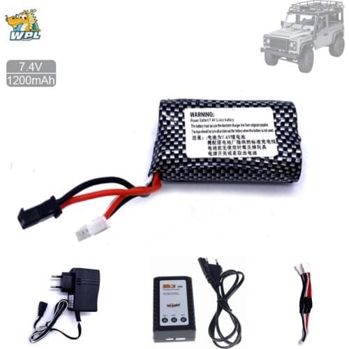 WPL RC Car MN99s MN90 D90 7.4V 1300mAh LiPo Battery With B3 Charger For B36 B36K C34 MN90K MN91 MN45 MN99 MN96 RC Car Boat Parts