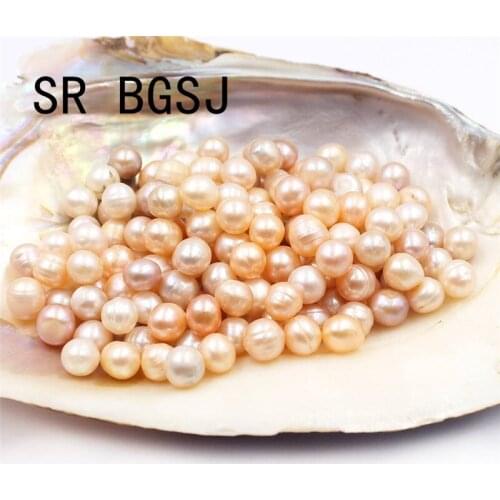 Free Shipping SR 7-8mm No Hole Undrilled Mixed Colors Natural Freshwater Pearl Gemstone Jewelry Loose Beads
