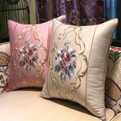 Free Shipping Stain Throw Pillow With Inner 45x45CM Embroidery Chinese Traditional Style Waist Bloster Home Textile Hot Sale