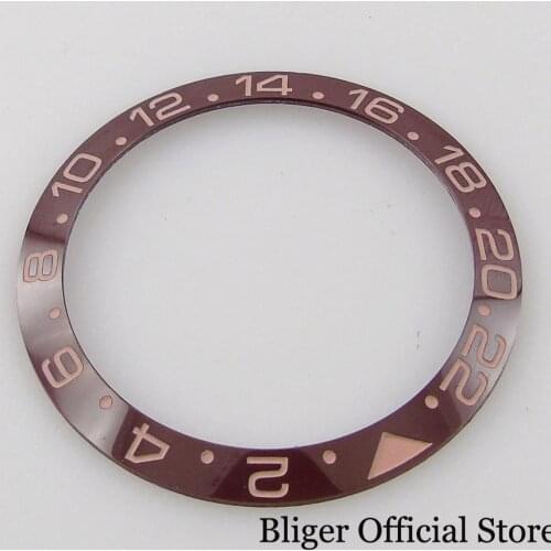 BLIGER 38mm Coffee Slope Ceramic Watch Bezel Ring Insert fit 40mm Case
