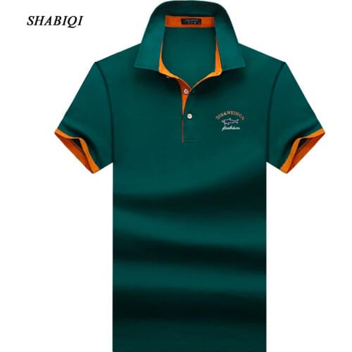 SHABIQI Brand clothing New Men Polo Shirt Men Business & Casual solid male polo shirt Short Sleeve Breathable polo shirt S-10XL