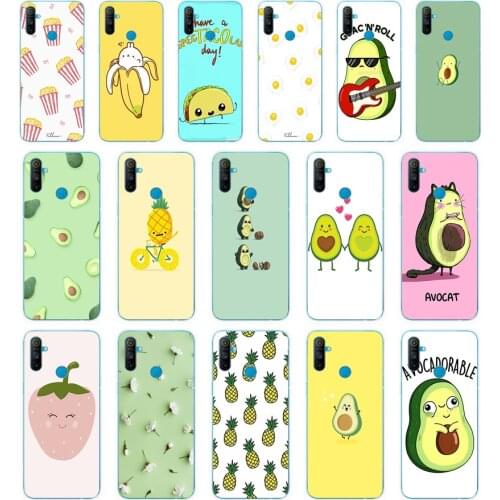 96AA Cute cartoon avocado gift Soft Silicone Tpu Cover phone Case for OPPO A1K A5S A7 AX7 A5 A9 2020 Realme C3 Case