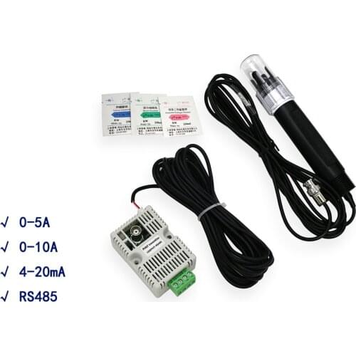 PH value temperature transmitter water quality monitoring 485 analog acquisition electrode pH detection sensor module