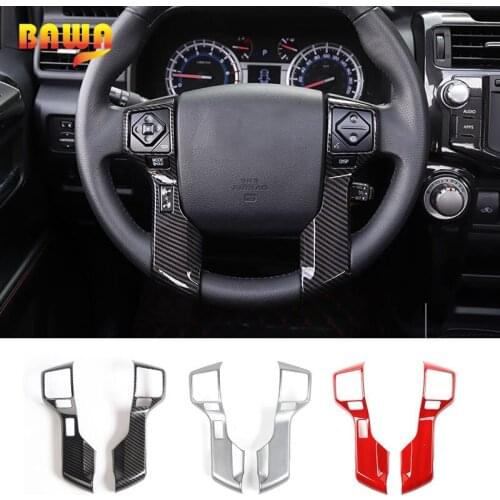 BAWA Interior Mouldings Car Steering Wheel Decoration Cover Stickers Trim Accessories For Toyota 4Runner 2010