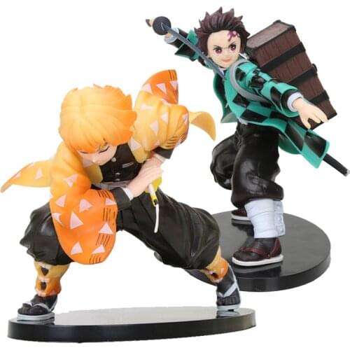 13-18cm Anime Demon Slayer Kimetsu no Yaiba Kamado Tanjirou Agatsuma Zenitsu Toys Fighting Action Figures Collectible Mode Toy