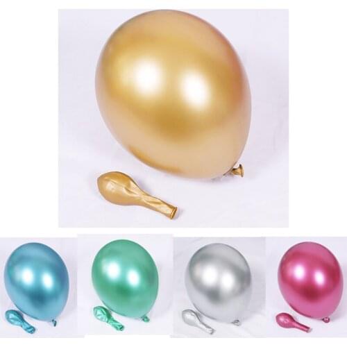 5 Inch Metalic Balloon 50 pcs Latex Chrome Balloons Wedding Happy Birthday Party Gold Silver Round Globos Inflatable Air Bride