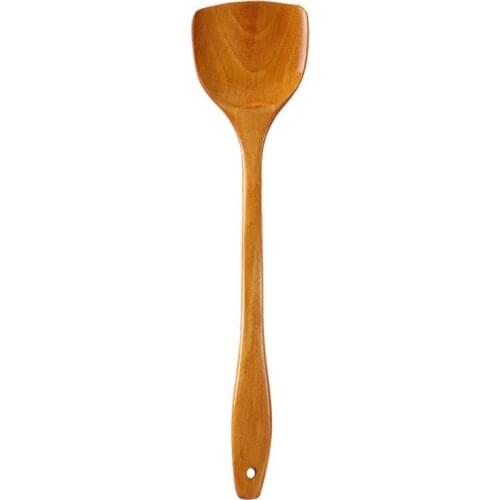 Natural Wooden Cooking Shovel Spatula Turner Kitchen Utensils Non-stick Long Handle Cookware for Restaurant