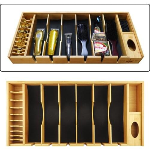 Clipper Tray Organizer, Bamboo Barber Hair Clipper Holder Tray Hair Trimmer Holder Hairdresser Stylists Salon Tools