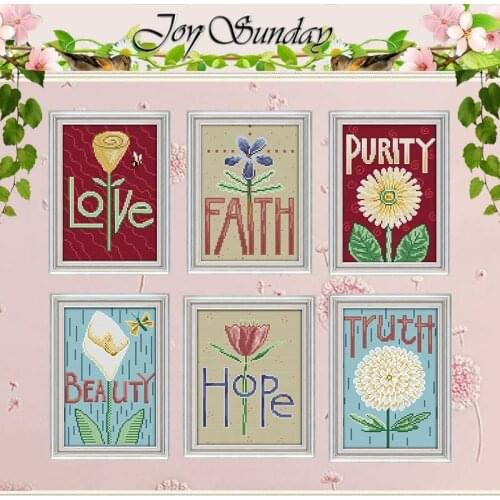 Love Faith Purity Beauty Hope Truth Cross Stitch 11CT 14CT Cross Stitch Set Wholesale Cross-stitch Kit Embroidery Needlework