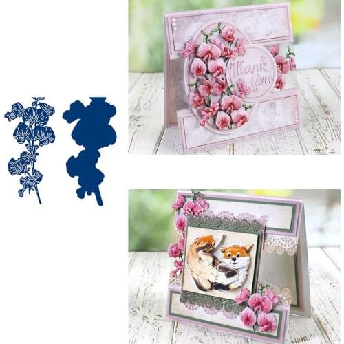 Sweet Pea Flower Metal Cutting Dice And Stamps Stencils For Scrapbooking Stamps Embossing Mold Diy Paper Cards Craft Cutting