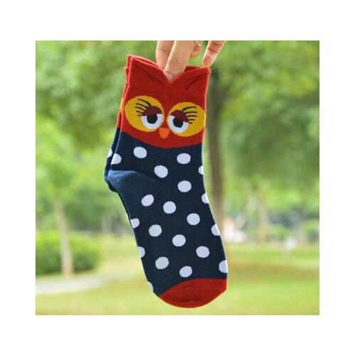 Cute Animal Stereo Socks Owl Cute Cartoon All Cotton Womens Socks Cotton Womens Socks Pink Socks
