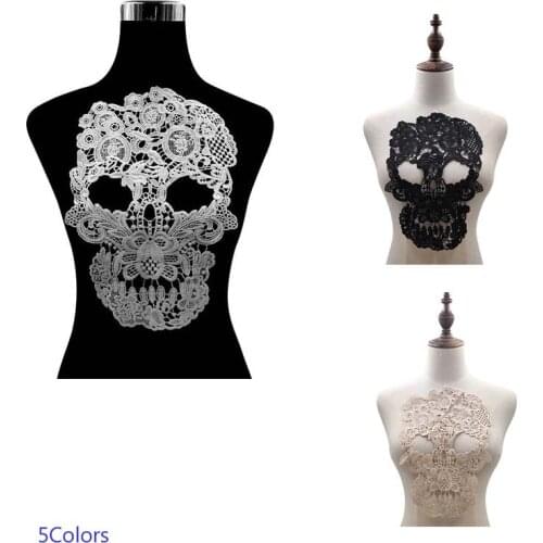 Fashion Lace Neckline Collar Fabric Embroidery DIY Sewing women Cloth Patch Accessories wedding dress Decor 5Colors