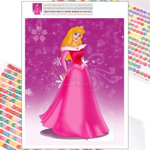 5D DIY Diamond Painting Full Square Round Dress Princess Children Disney Embroidery Complete Kit Mosaic Cartoon Cross Stitch