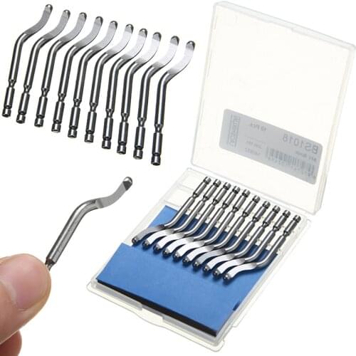 10pcs Deburring Trimming Processing Tool Rotary Deburr Blades Set Handle Burr Metal Repair Deburring Tools Kit
