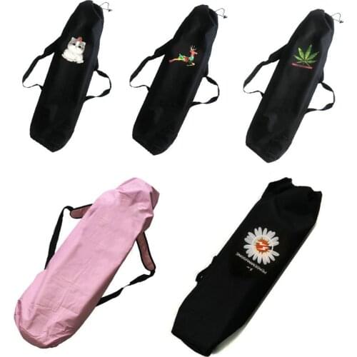 New skateboard bag long board double rocker road board pure black waterproof thickened bag portable storage bag skateboard Backp