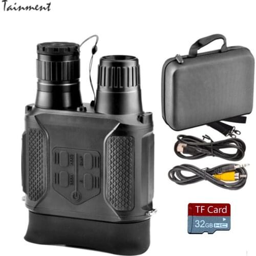 NV400-B Digital Night Vision Binocular Infrared LED Camera 3.5X-7X Zoom Night Vision Device with 32G Memory Card for Hunting