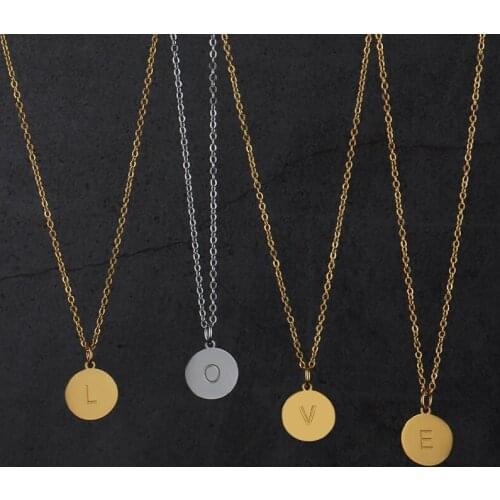 Capital Letter Neckace For Women Stainless Steel Alphabet Initial Necklace Chain Necklace Letter Name Necklace Charm Necklaces