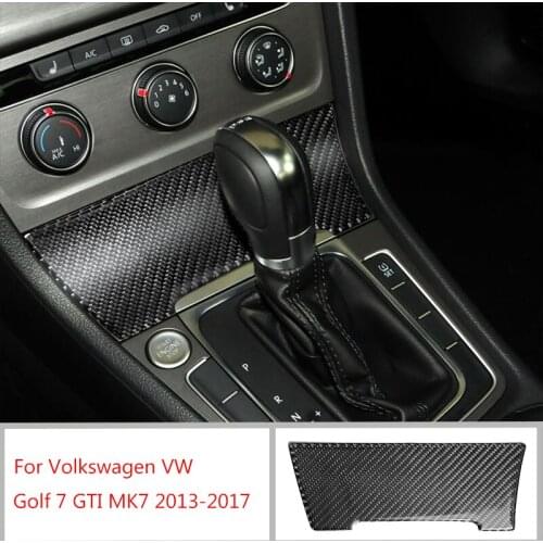 Carbon Fiber Car Interior Car armrest box/ Cigarette Lighter Panel 3D sticker Trim For Volkswagen VW Golf 7 GTI-MK7 2014-2019