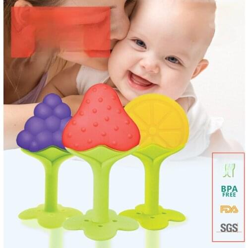 Teether Grape strawberry orange fruit gum liquid silicone baby molar toy molar bar baby teether silicone baby accessories