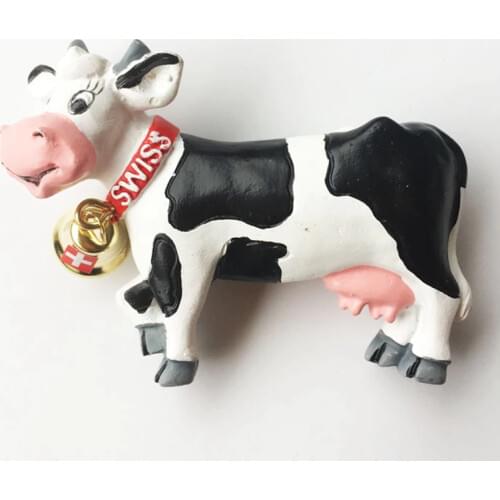 Handmade Painted Switzerland Bell Cow Cuckoo Clock 3D Fridge Magnets Tourism Souvenirs Refrigerator Magnetic Stickers Gift