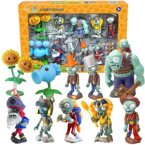 Plants VS Zombies PeaShooter shooting Zombie Soft Silicone Action Figure Toys Ejection Anime Childrens Dolls No Box