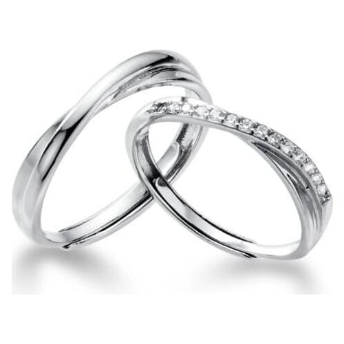 Silver Rings 100% Guaranteed Real 925 Sterling Silver Jewelry Open Ring with Cubic Zirconia