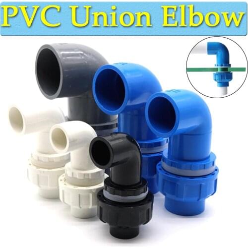 5Pcs 20 25 32 40 50mm PVC Pipe Connectors Aquarium Inlet Outlet Drainage Joint Fish Tank Water Supply Tube Elbow Unoin Connector