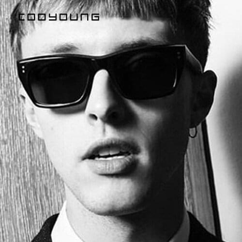 COOYOUNG Vintage Sports Style Sunglasses Men Black Driving Square Sunglass Shades For Women Luxury Brand Sun Glasses UV400