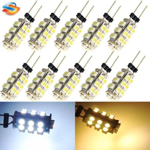Freeshipping 10pcs White Led Marine Boat Camper G4 1210 26SMD LED Bi-Pin Home Reading Light RV Lights Lamps DC 12V