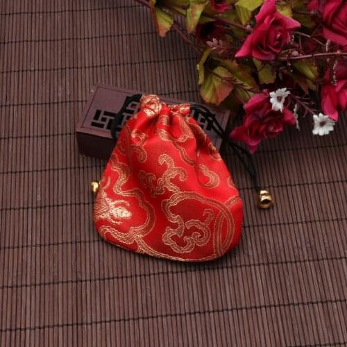 Traditional Silk Travel Pouch Classic Chinese Embroidery Jewelry Bag Organizer