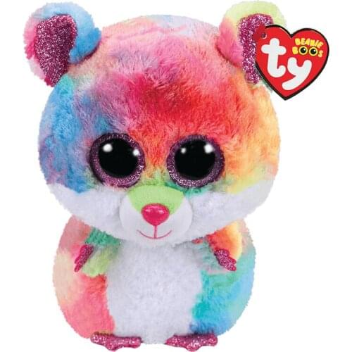 Ty Beanie Big Eyes Colorful Mouse Plush Stuffed Animal Collectible Soft Doll Toy Christmas Childrens Gift 15CM