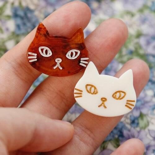 Japanese retro gold cat patch Japanese handmade earrings diy resin acetate accessories jewelry making materials