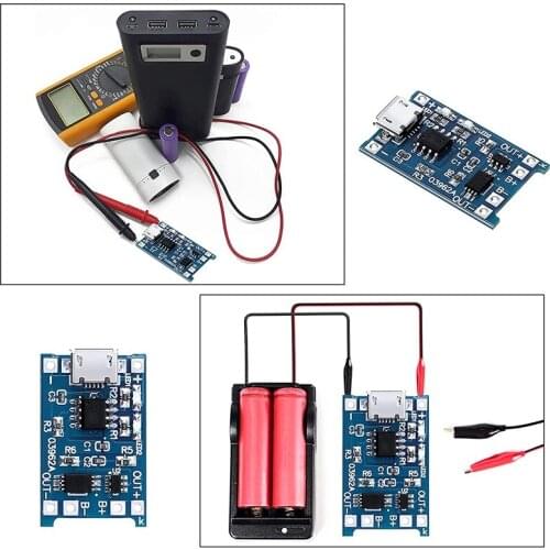 TP4056 Charging Module Battery Charging Board with Battery Protection 18650 BMS 5V Micro-USB 1A 18650 Lithium Battery